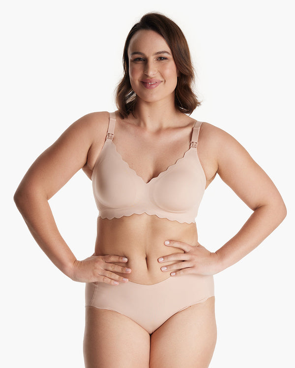 Jelly Strip - Seamless Push up Nursing Bra - Oyster Pink