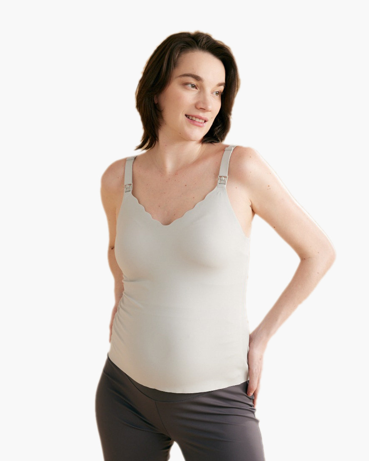 Seamless Nursing Tank Top For Women - Maternity Breastfeeding Cami With Support