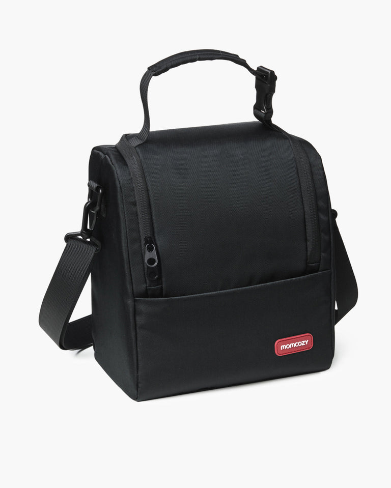 Translation missing: en.Black Momcozy Baby Bottle Bag. Features adjustable shoulder strap and top handle. Ideal for Momcozy breast pump accessories