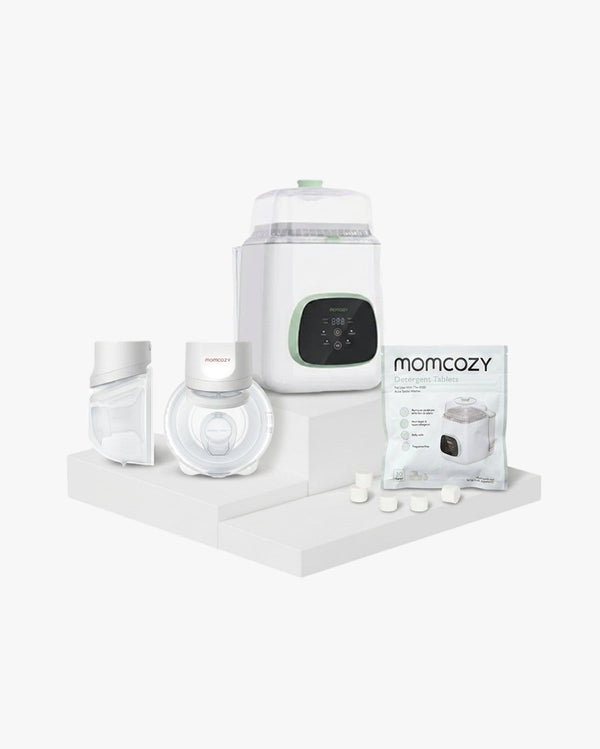 Pump & Clean Bundle: S12 Pro Quick Breast Pump and Bottle Washer and Washing Block