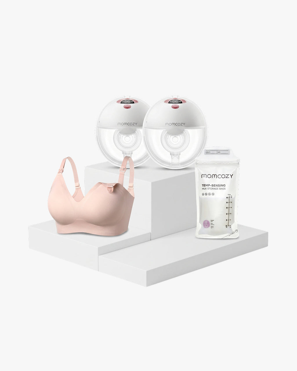 Feeding Bundle M5 Smart Wearable Breast Pump 120 Breastmilk Storage Bags Nursing Bra YN21