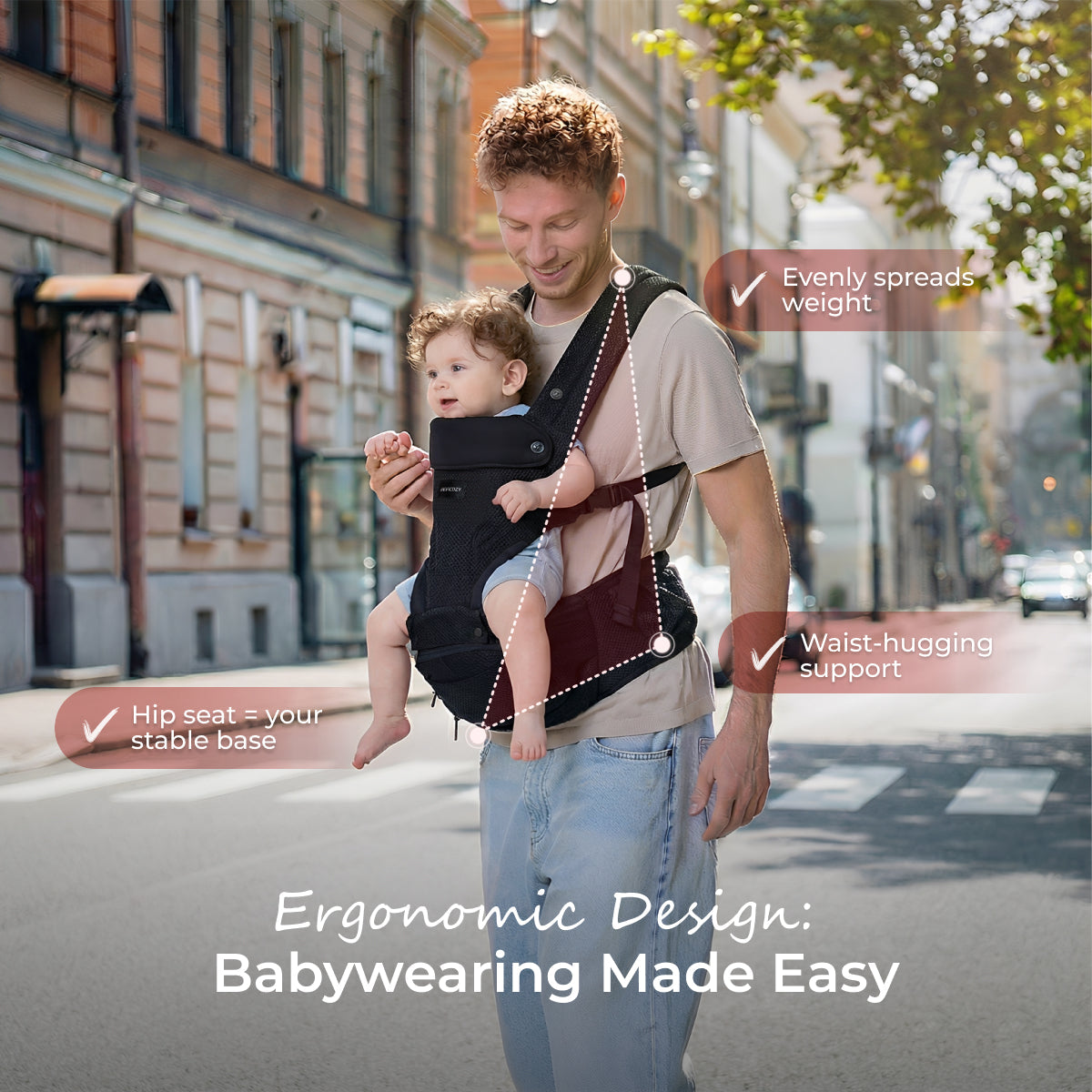 Move2Fit 2-in-1 Ergonomic Hip Seat Baby Carrier