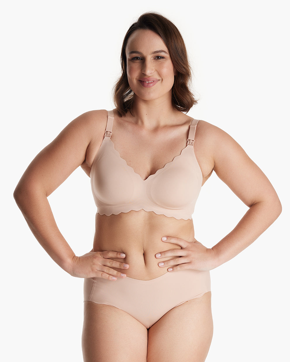 Jelly Strip Seamless Push up Nursing Bra Oyster