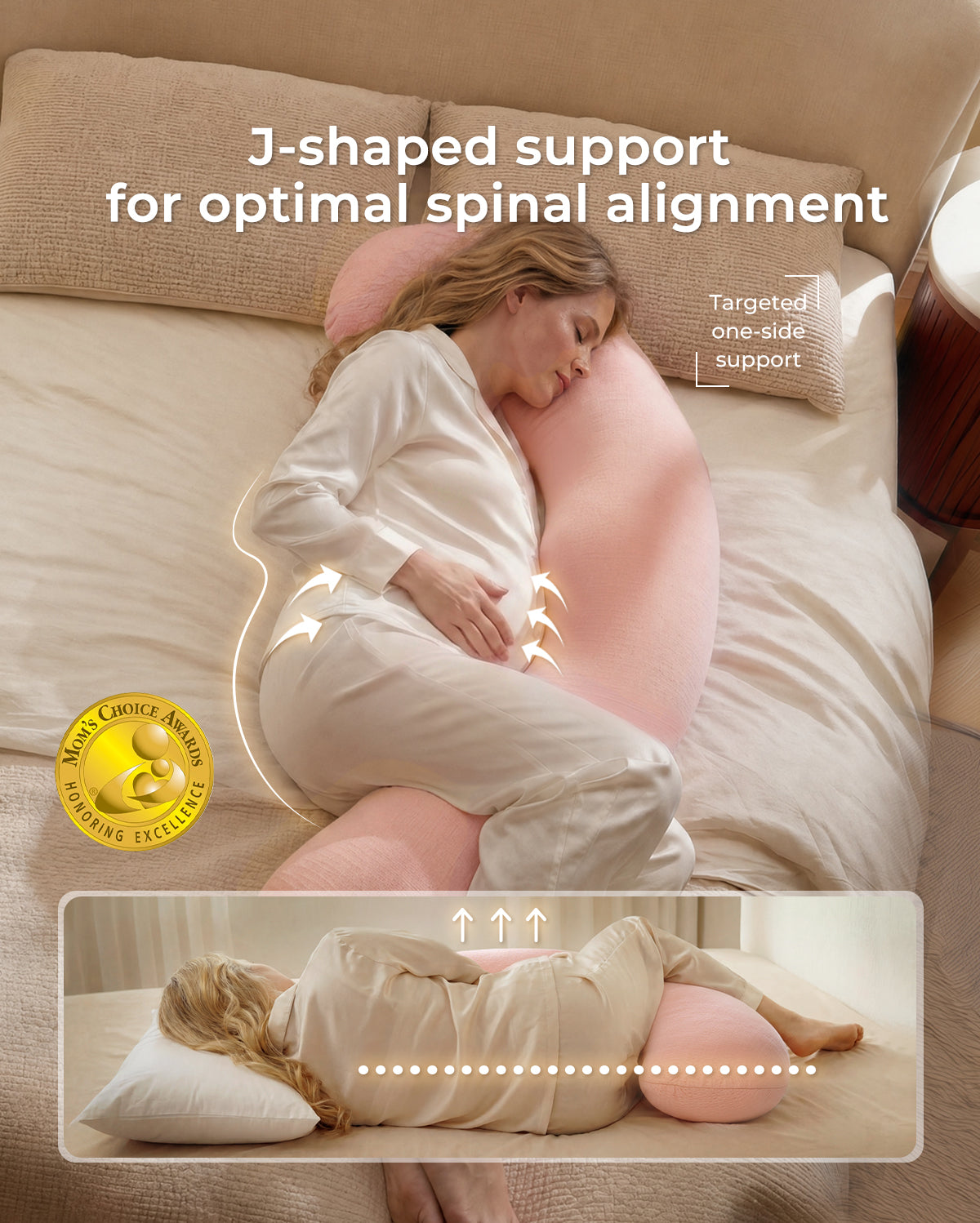 J Shaped Maternity Body Pillow