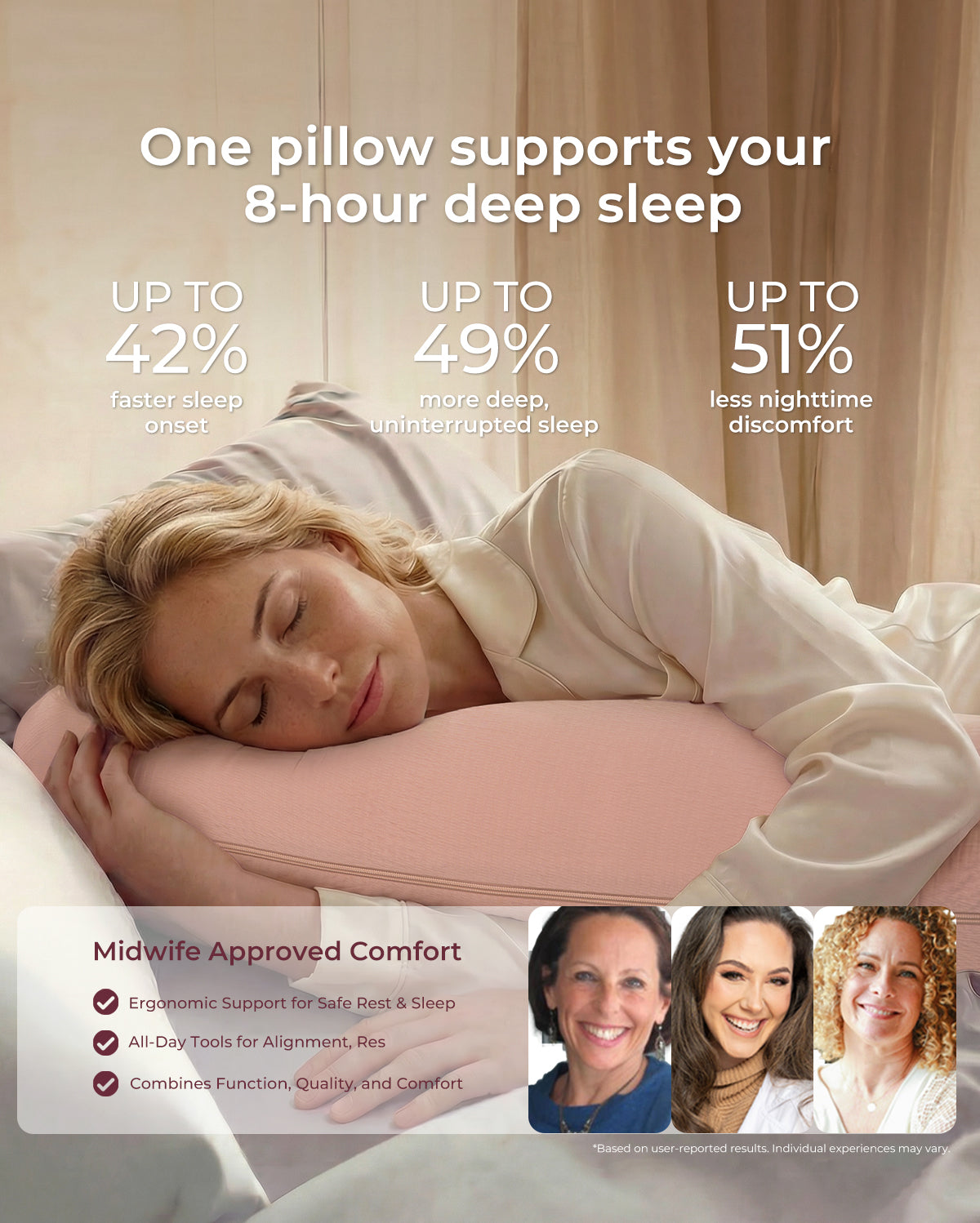 J Shaped Maternity Body Pillow