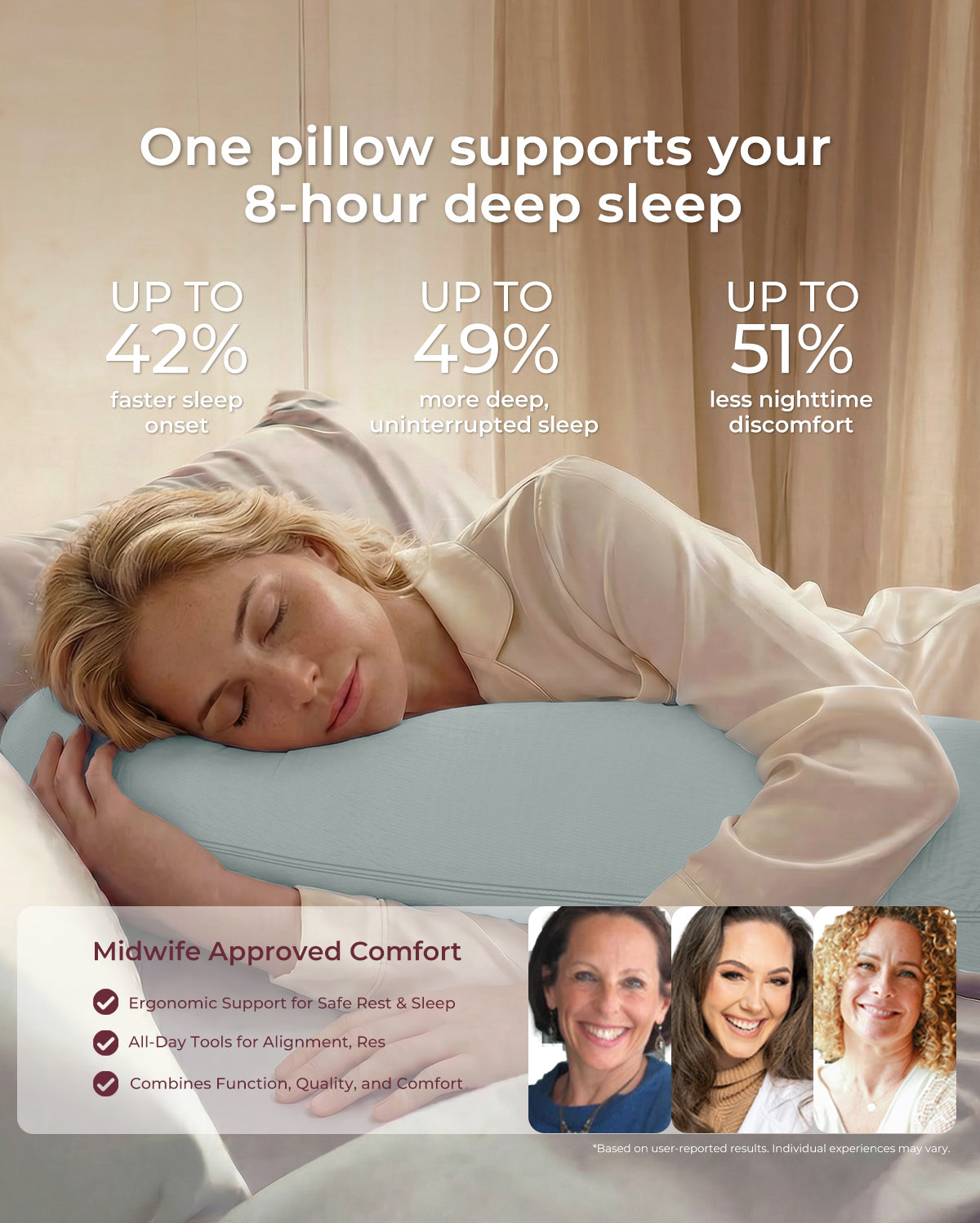 J Shaped Maternity Body Pillow