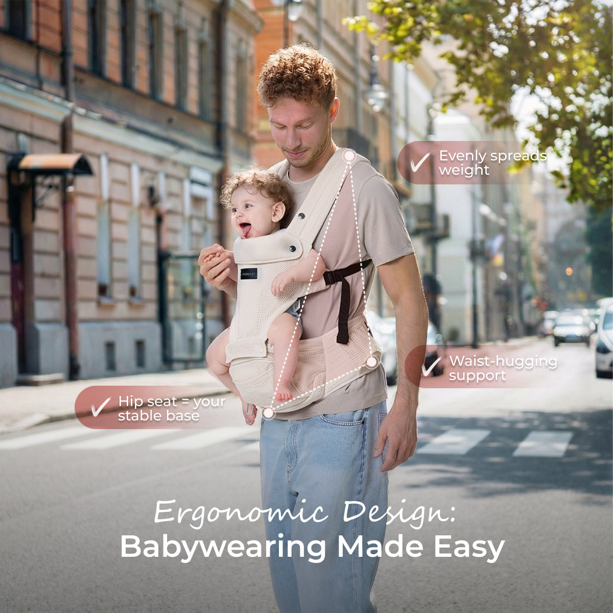 Move2Fit 2-in-1 Ergonomic Hip Seat Baby Carrier