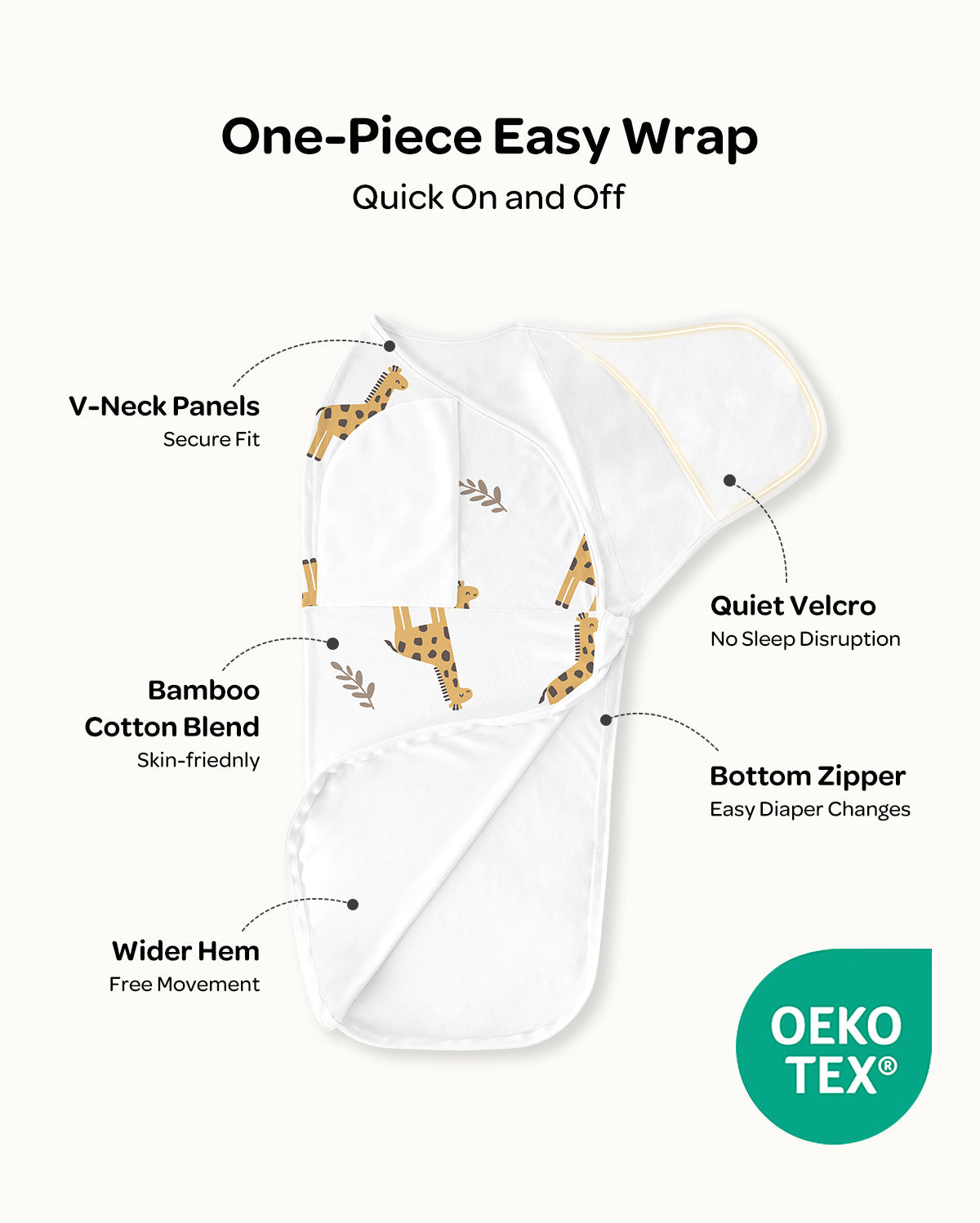 Baby Sleep Sack 1.5 TOG & Easy Swaddle Wrap For 0-3M Bundle