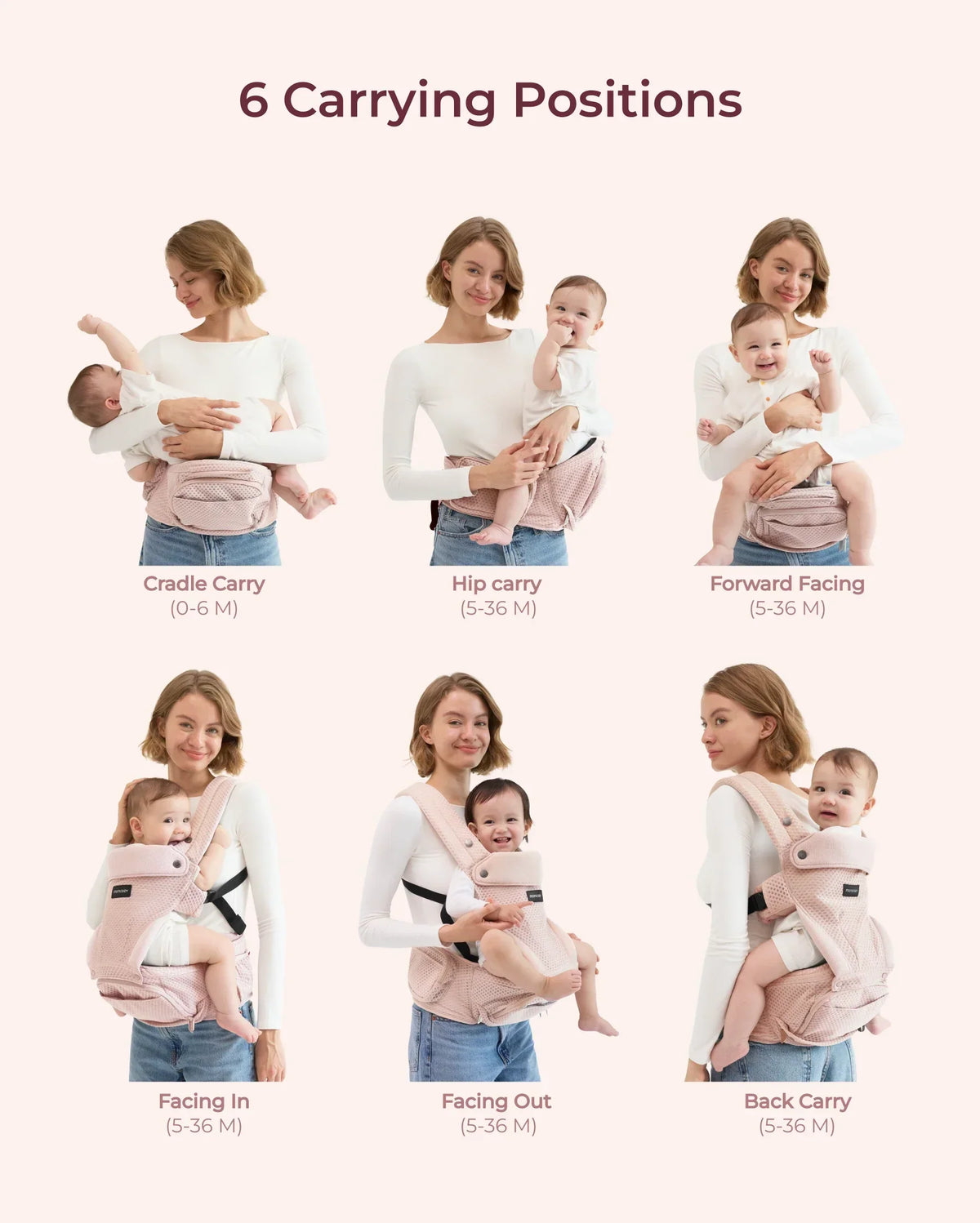Move2Fit 2-in-1 Ergonomic Hip Seat Baby Carrier
