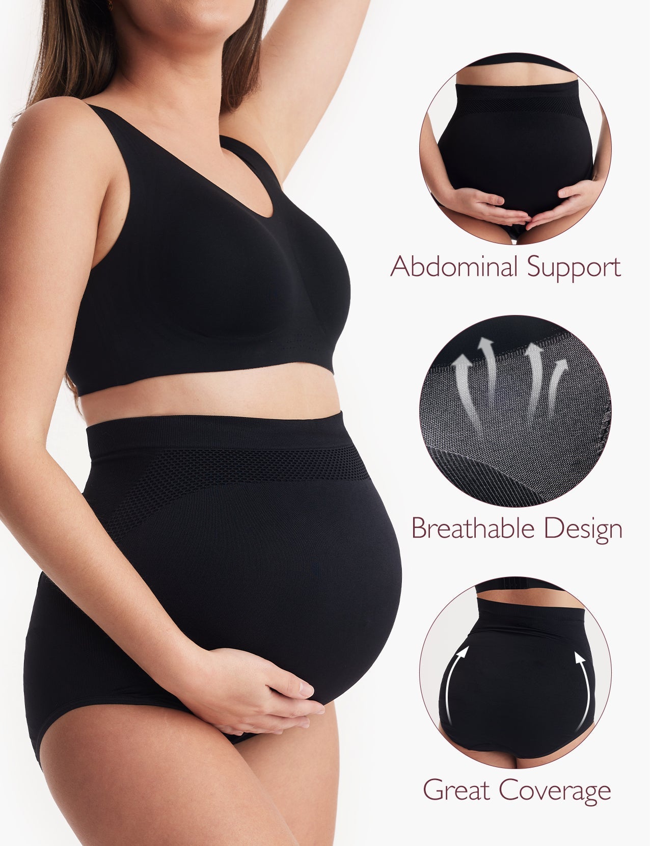 Ergonest Maternity Belly Band & High Waist Pregnancy Underwear Bundle