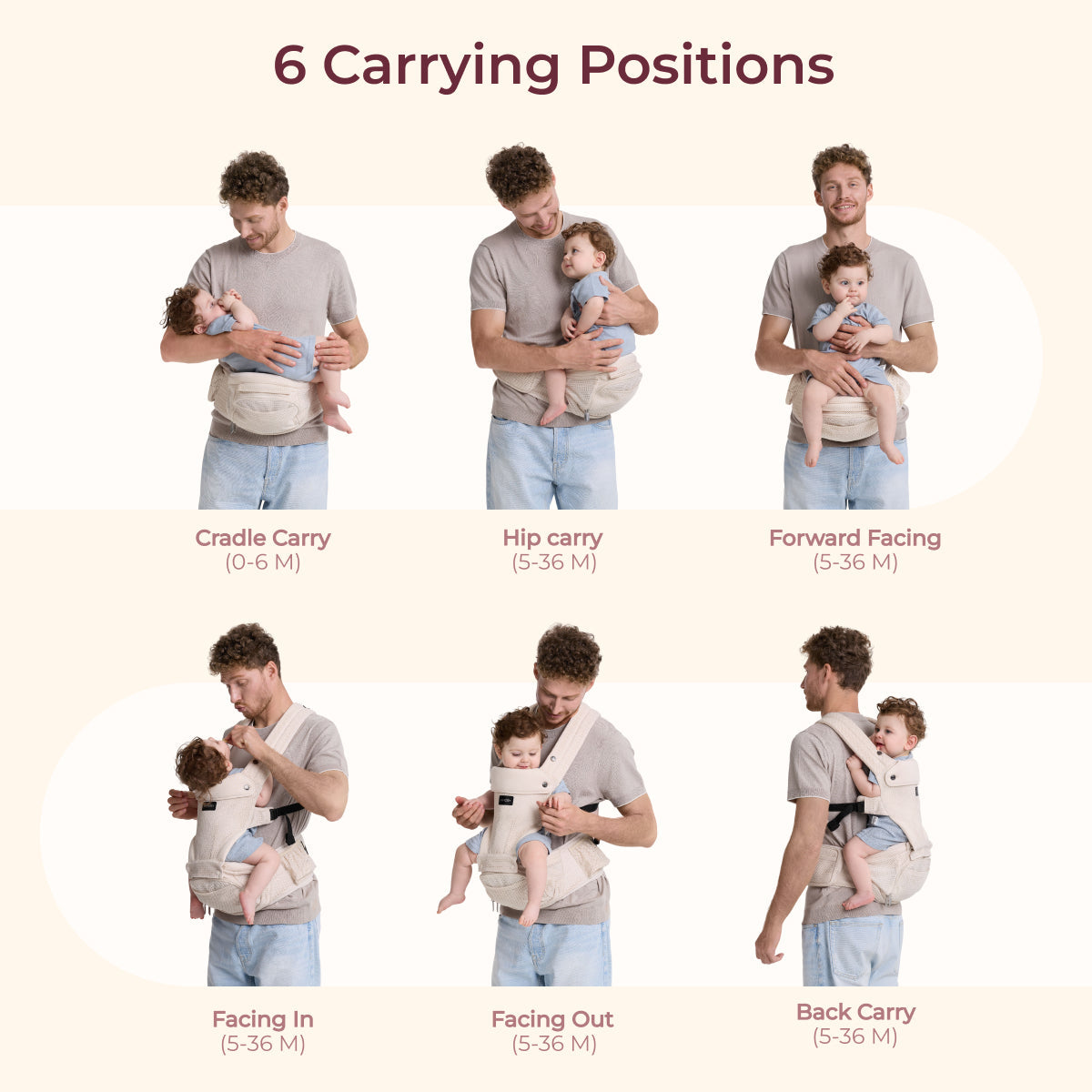 Move2Fit 2-in-1 Ergonomic Hip Seat Baby Carrier