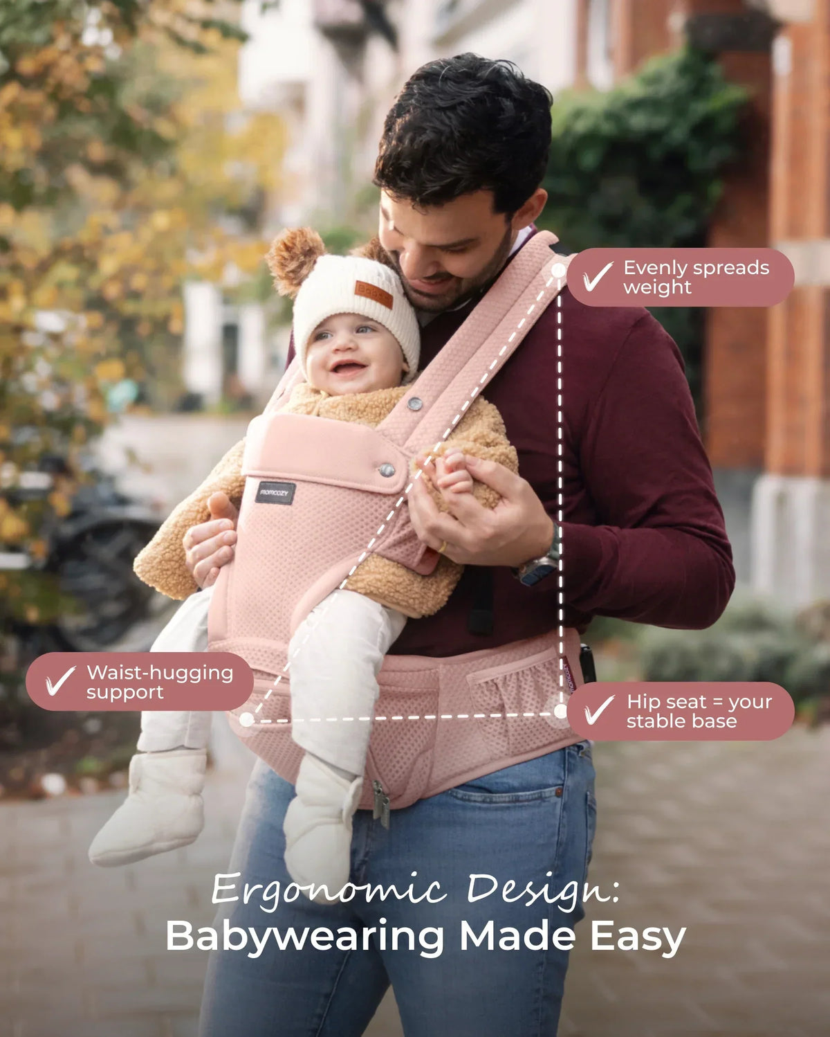 Move2Fit 2-in-1 Ergonomic Hip Seat Baby Carrier