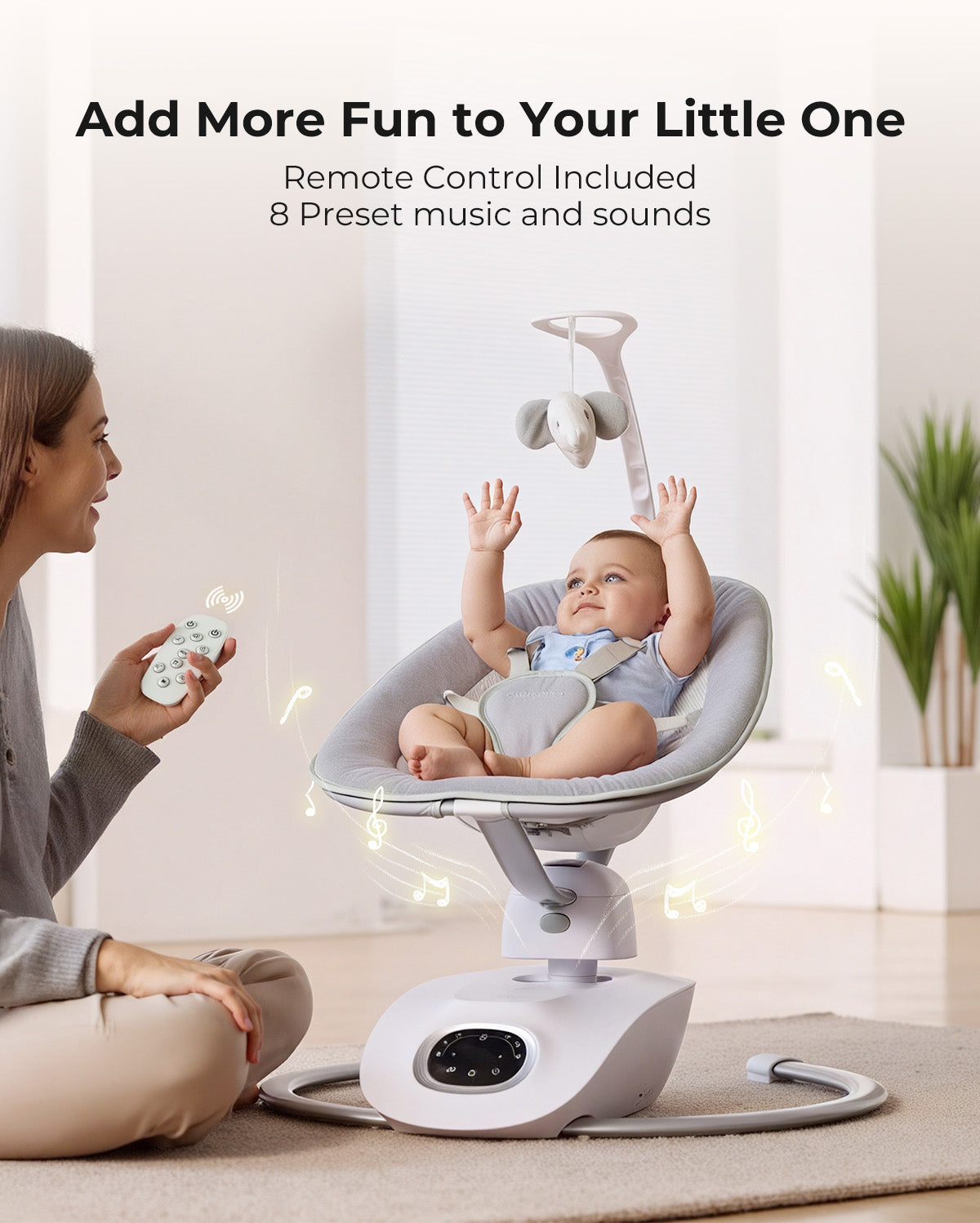 Momcozy CocoSway 3D-Motion Electric Baby Swing | 180°Rotatable Seat
