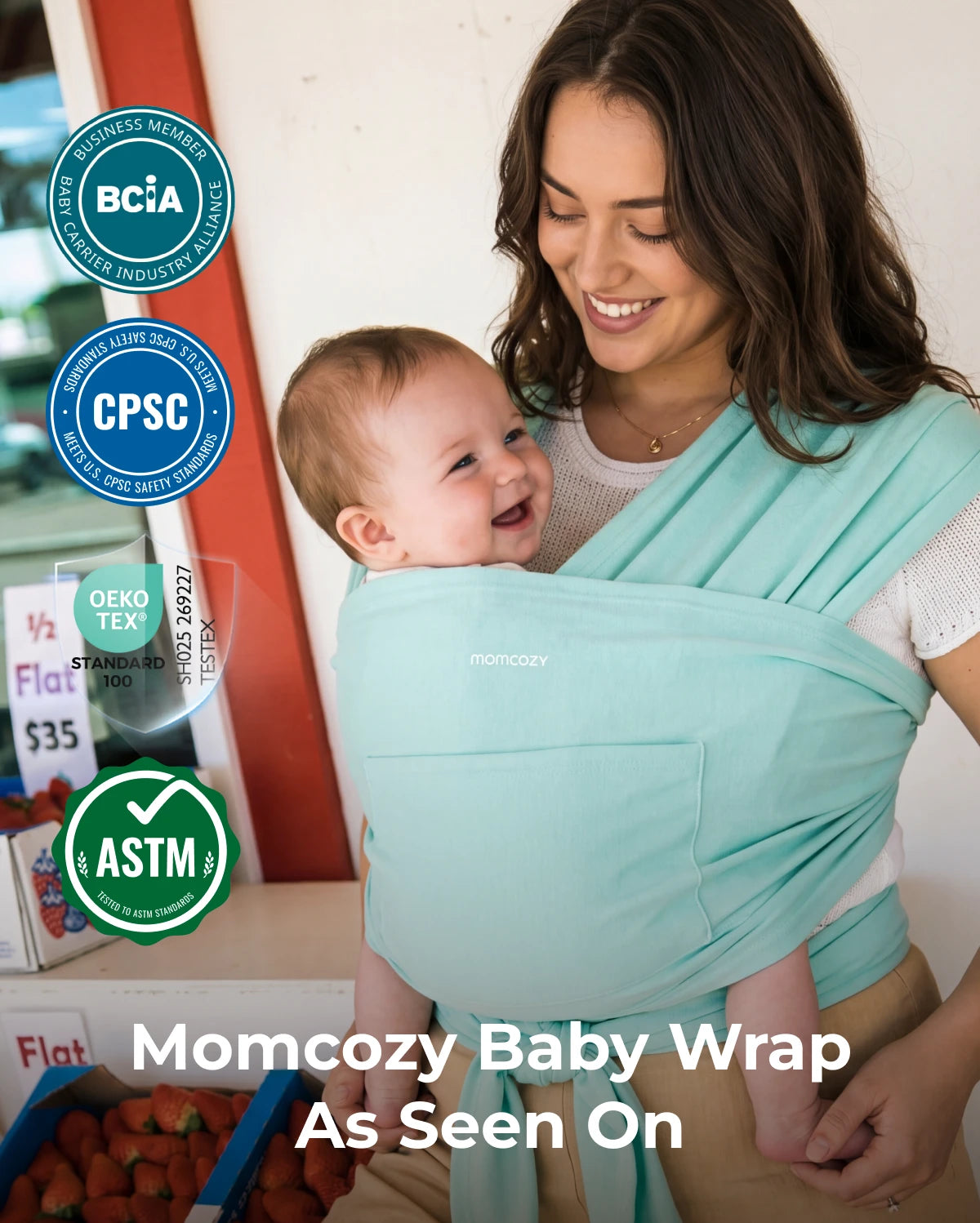Easy to Wear Hands Free - Baby Wrap Carrier