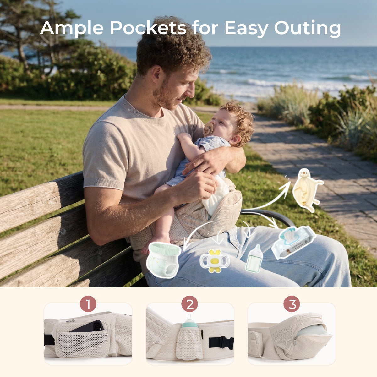 Move2Fit 2-in-1 Ergonomic Hip Seat Baby Carrier
