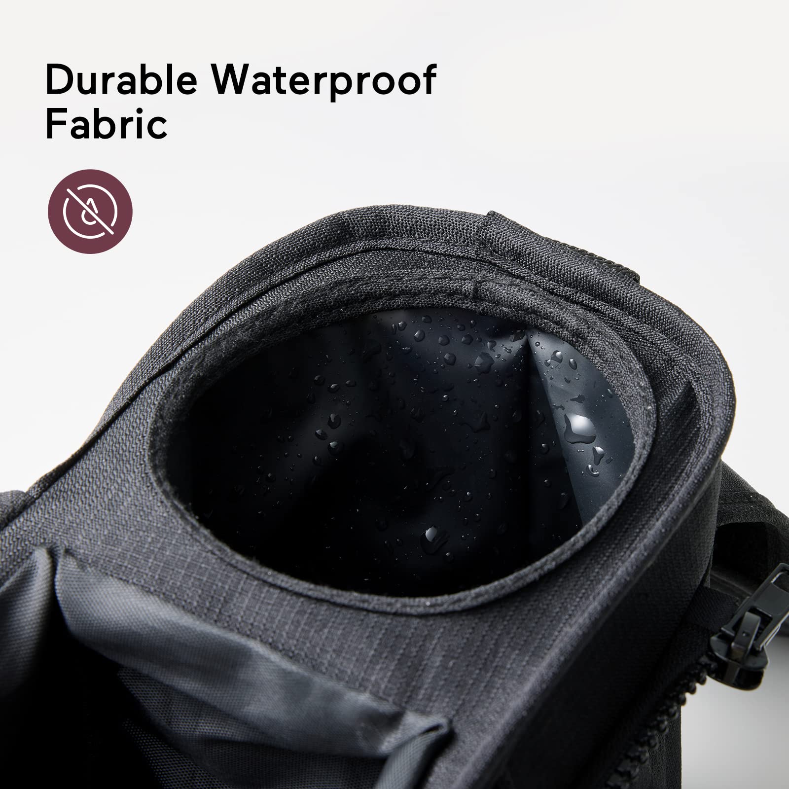 Momcozy stroller organizer with durable, waterproof fabric, showcasing water resistance for baby essentials