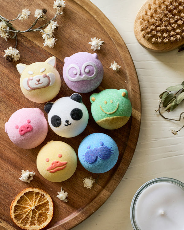 Natural Bath Bombs Gift Set with 7 Cute Animal Shapes（14 Pcs）