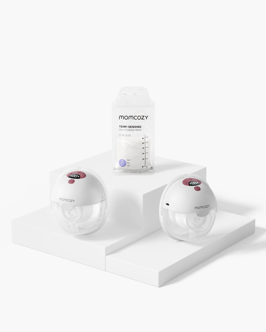 M5 Smart Double Wearable Breast Pump + 120 Breastmilk Storage Bags Bundle