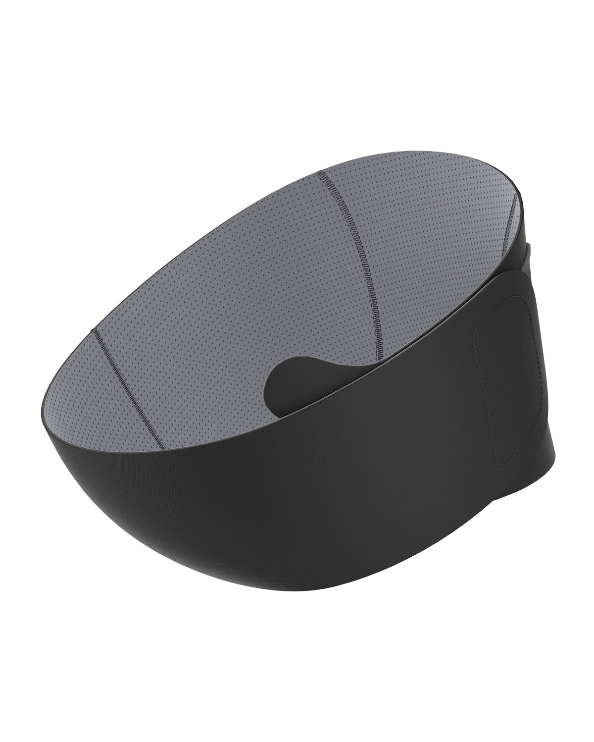 Black Momcozy Maternova belly band with textured grey interior and smooth matte exterior.