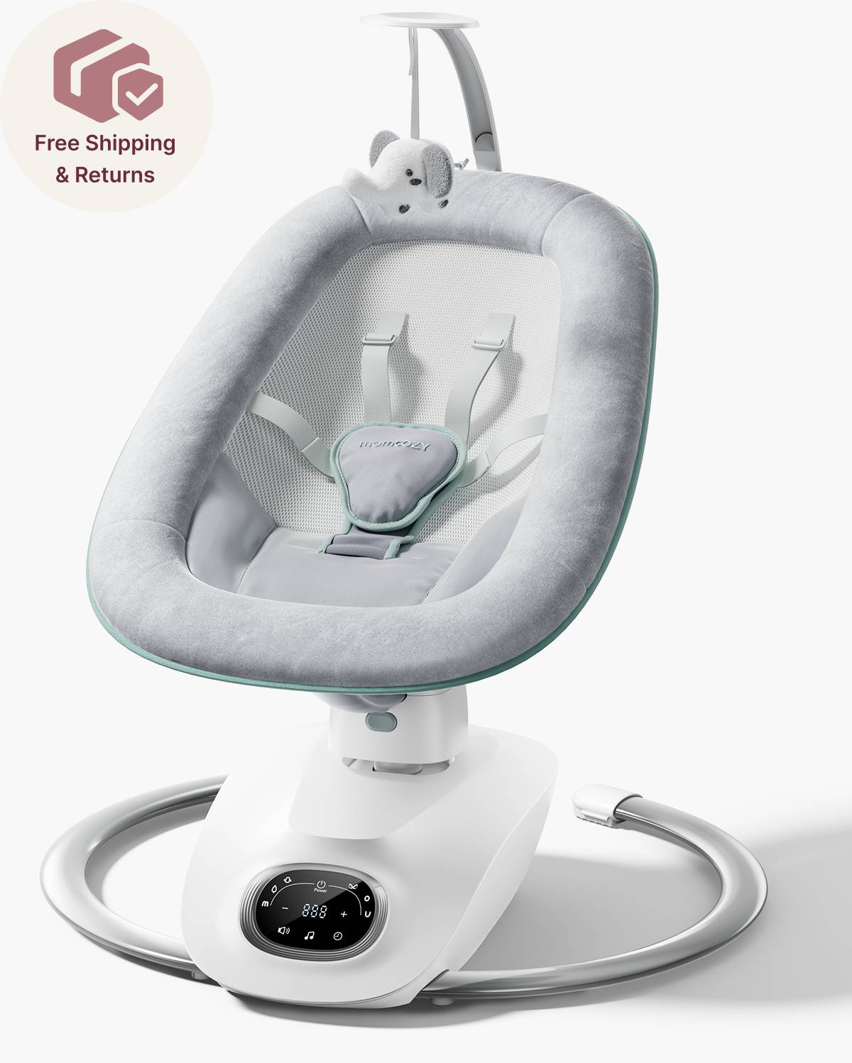Momcozy CocoSway 3D-Motion Electric Baby Swing | 180°Rotatable Seat