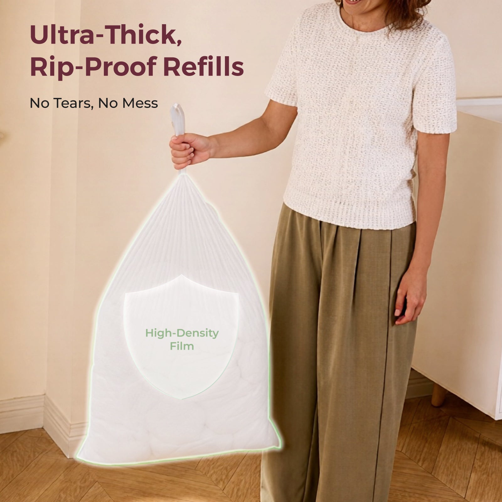 Drawstring Trash Bags for Nappy Bin