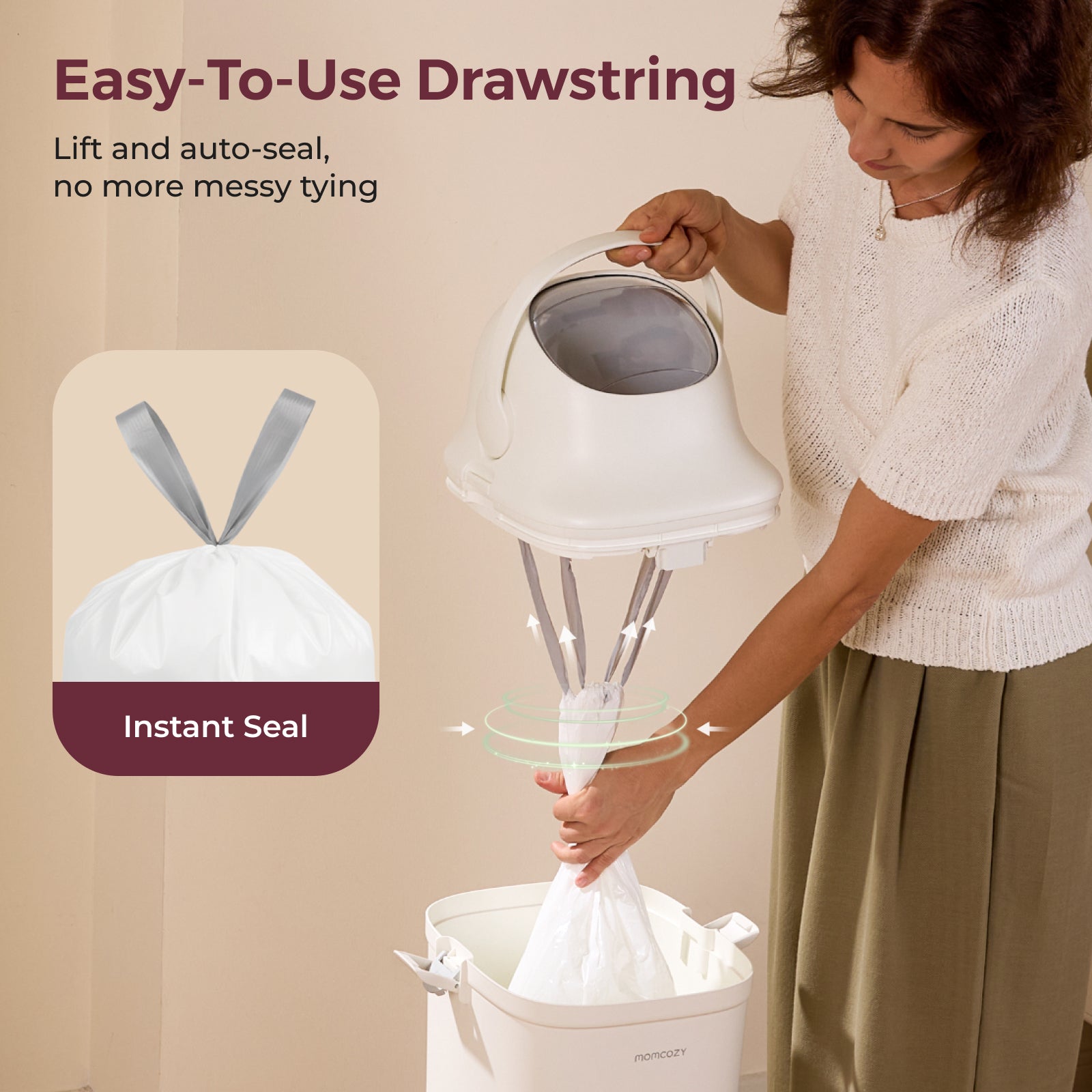 Drawstring Trash Bags for Nappy Bin