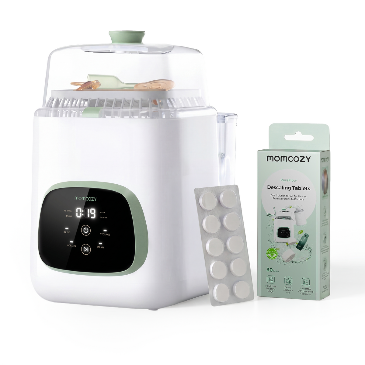 Cleaning Bundle: KleanPal Pro Baby Bottle Washer & 30 Descaling Tablets | UK