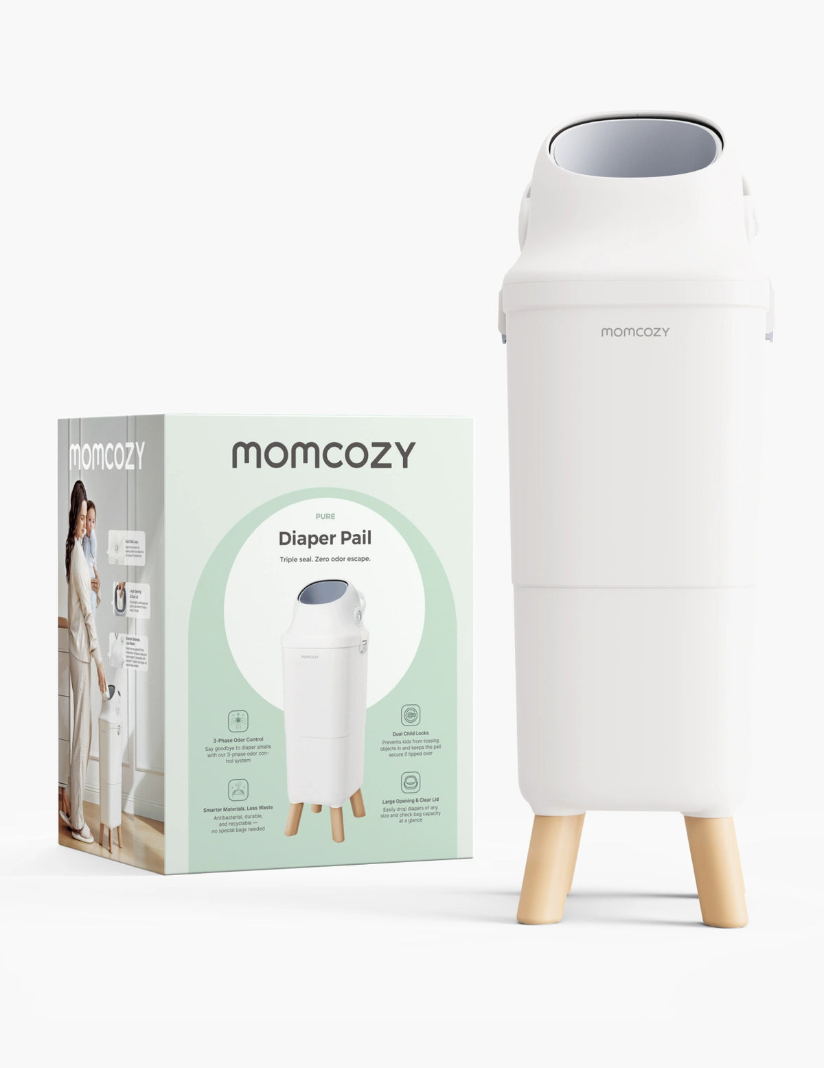 Diaper Pail Bundle: Diaper Pail + 45 Trash Bags + 4 Deodorizer Packs