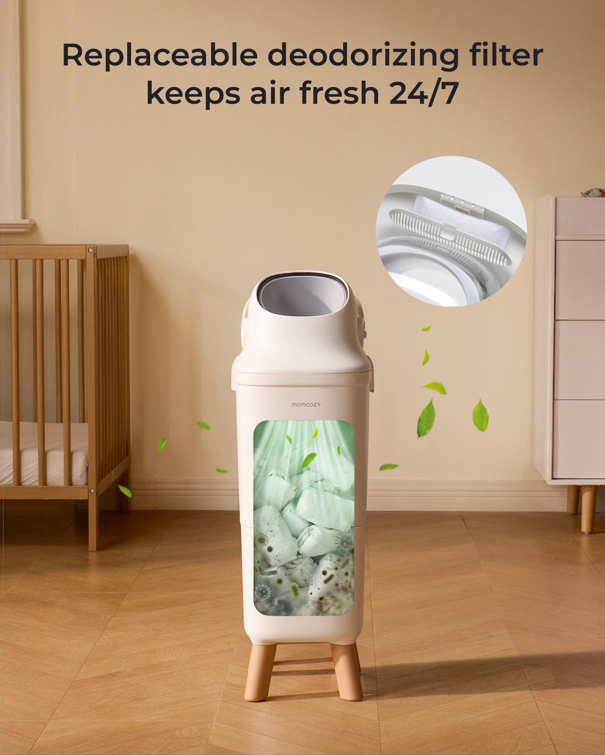 Diaper Pail Bundle: Diaper Pail + 45 Trash Bags + 4 Deodorizer Packs