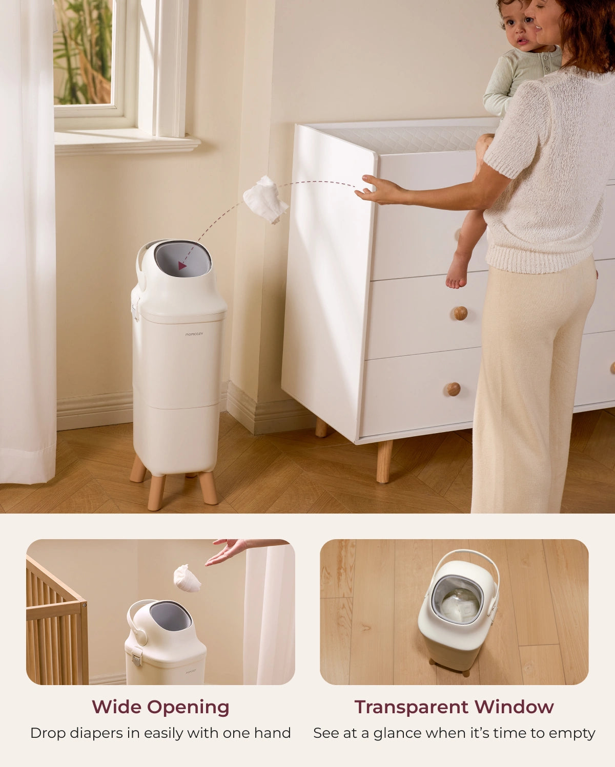 Diaper Pail Bundle: Diaper Pail + 45 Trash Bags + 4 Deodorizer Packs