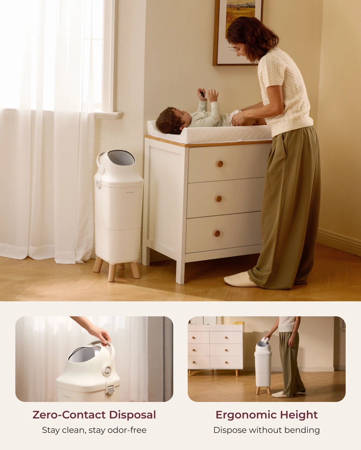 Diaper Pail Bundle: Diaper Pail + 45 Trash Bags + 4 Deodorizer Packs
