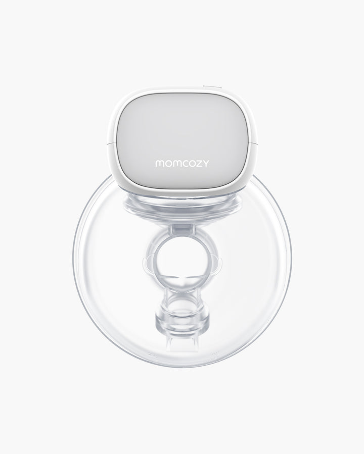 S9 Pro Wearable Breast Pump top view showcasing sleek design and transparent milk collector.